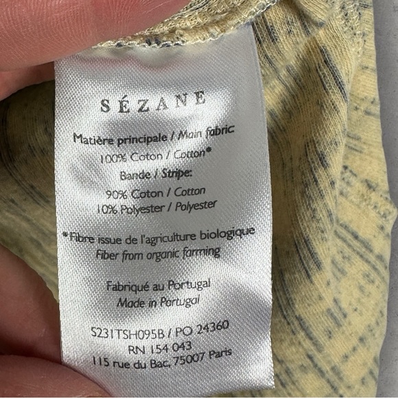 Sezane Clea Shirt Floral Crinkle Size Small French Top Blouse Romantic Lace Trim - Picture 11 of 16